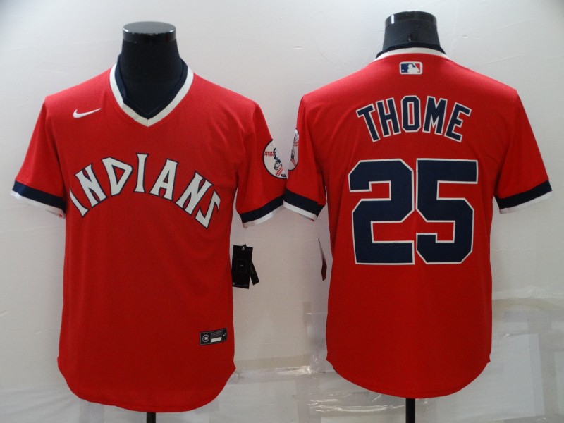 Cleveland Indians Red Retro MLB Jersey