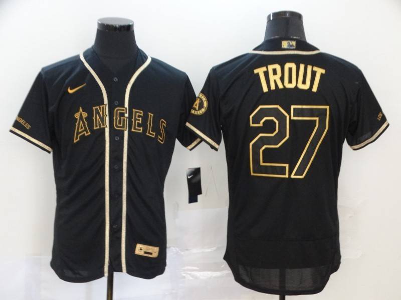 Los Angeles Angels Black Gold Elite MLB Jersey 02