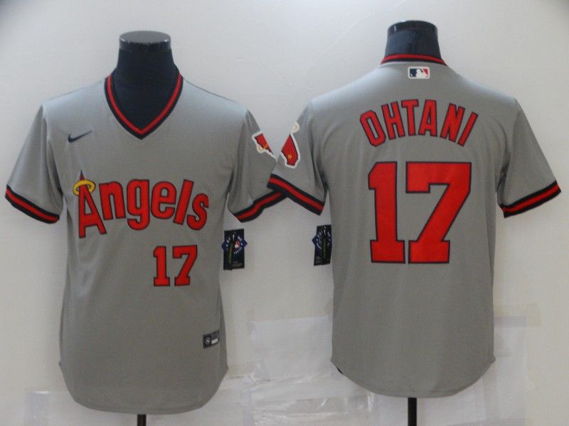 Los Angeles Angels Grey Retro MLB Jersey
