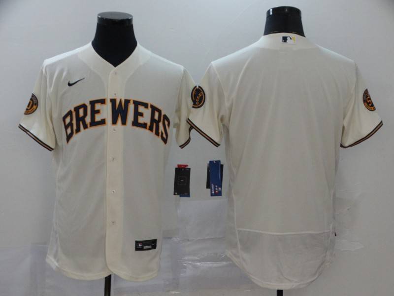 Milwaukee Brewers Cream Elite MLB Jersey