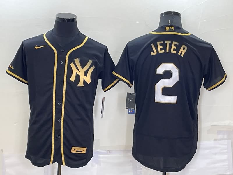 New York Yankees Black Gold Elite MLB Jersey 02