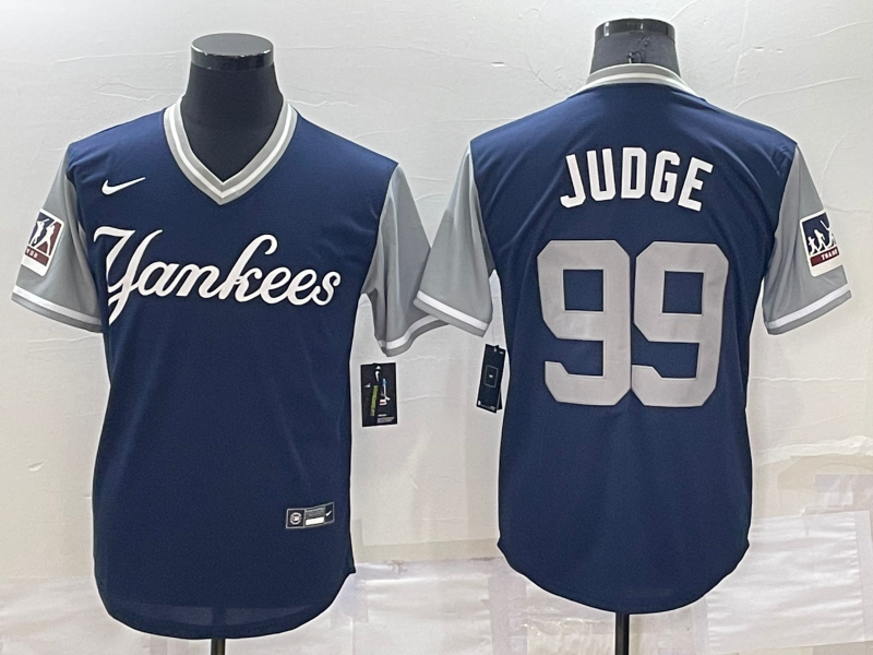 New York Yankees Dark Blue Retro MLB Jersey 03