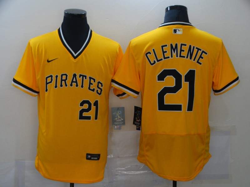 Pittsburgh Pirates Yellow Elite Retro MLB Jersey