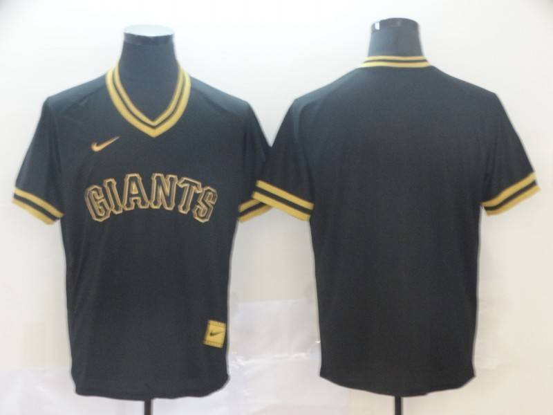 San Francisco Giants Black Gold Retro MLB Jersey