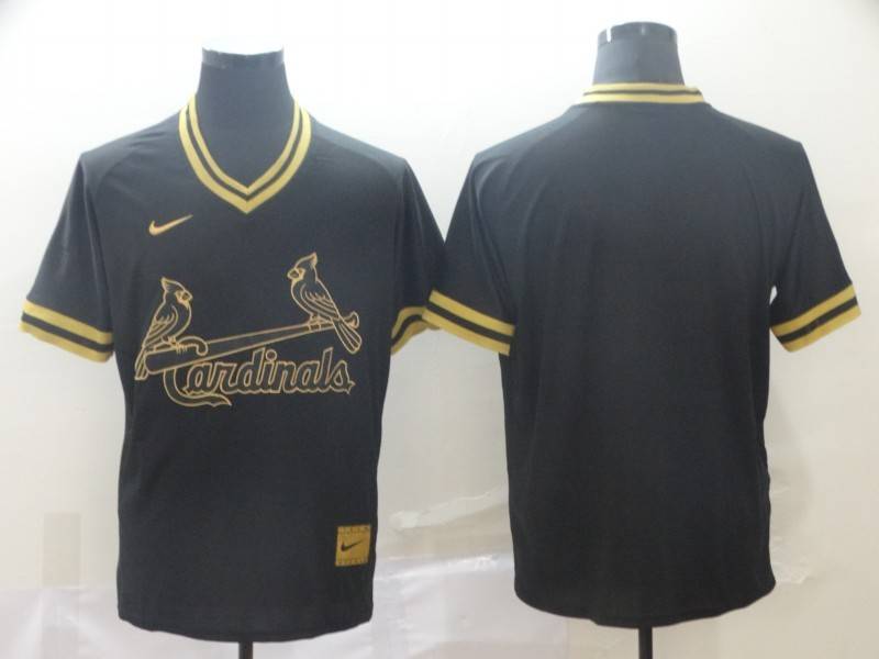 St. Louis Cardinals Black Gold Retro MLB Jersey