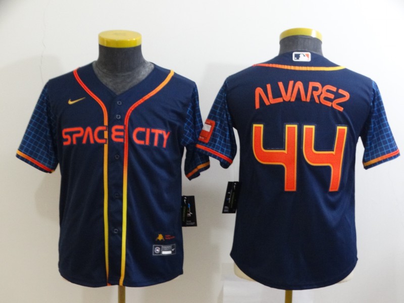 Kids Houston Astros ALVAREZ #44 Dark Blue MLB Jersey