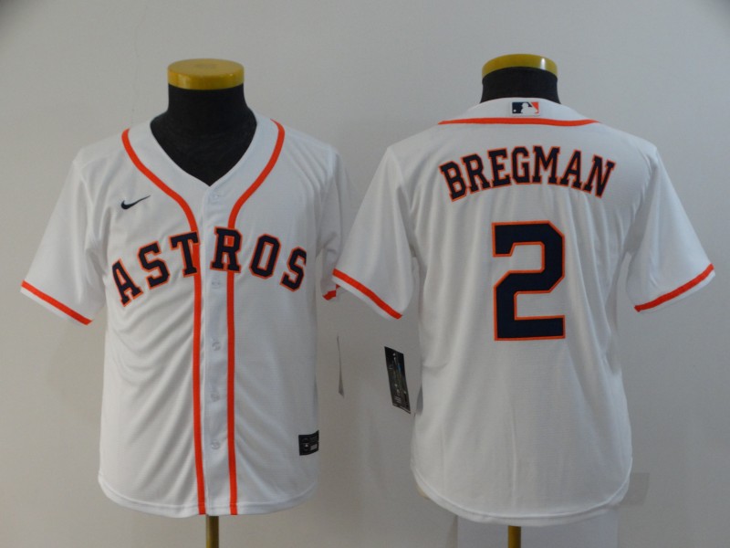 Kids Houston Astros BREGMAN #2 White MLB Jersey