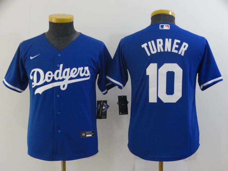 Kids Los Angeles Dodgers TURNER #10 Blue MLB Jersey 02