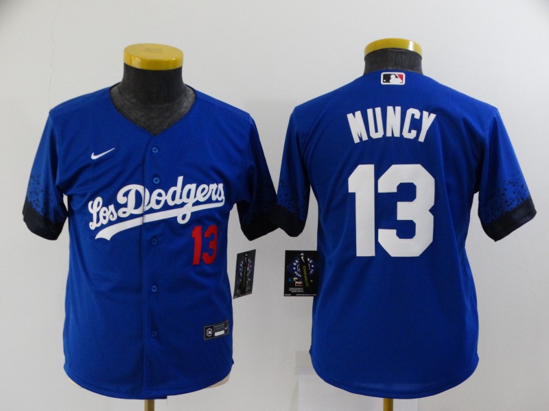 Kids Los Angeles Dodgers MUNCY #13 Blue MLB Jersey