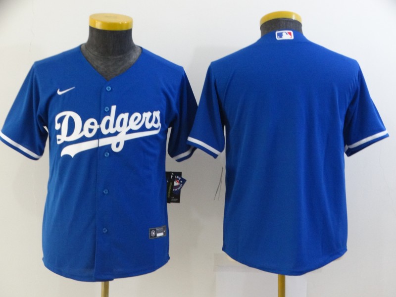 Kids Los Angeles Dodgers Custom Blue MLB Jersey 02