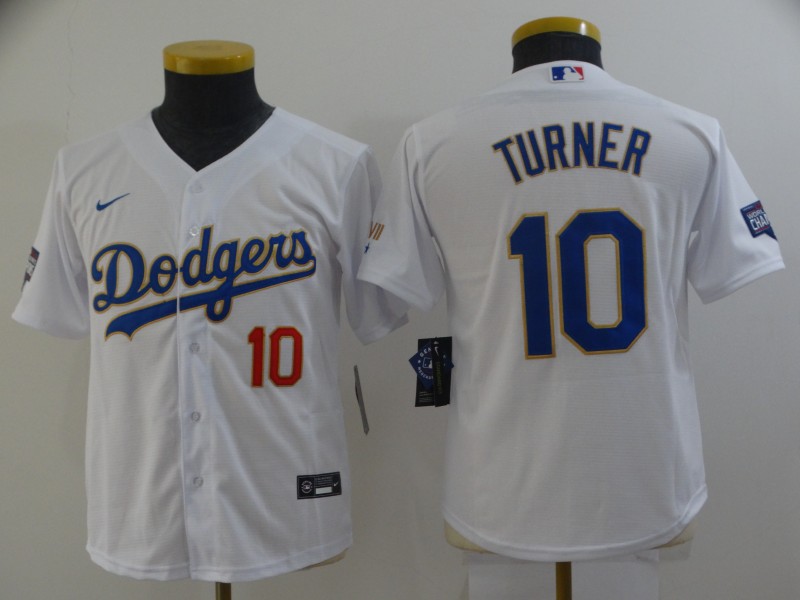 Kids Los Angeles Dodgers TURNER #10 White MLB Jersey