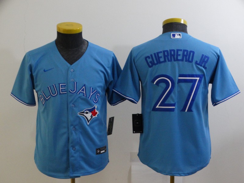 Kids Toronto Blue Jays GUERRERO JR. #27 Light Blue MLB Jersey