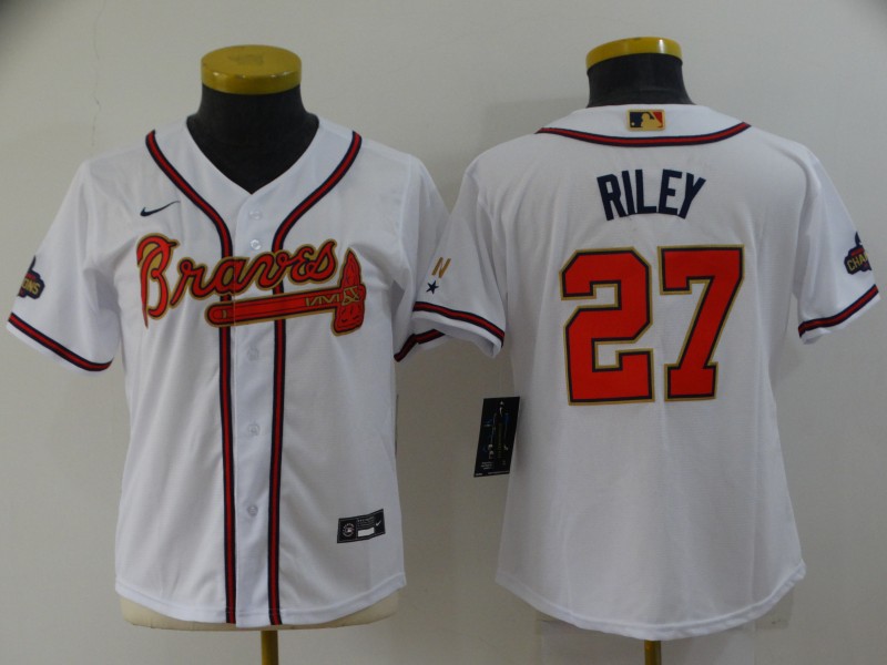 Atlanta Braves RILEY #27 White Women MLB Jersey