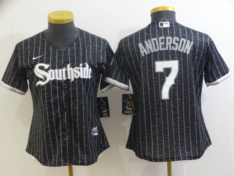 Chicago White Sox ANDERSON #7 Black Women MLB Jersey