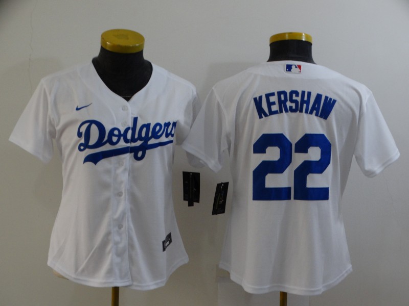 Los Angeles Dodgers KERSHAW #22 White Women MLB Jersey