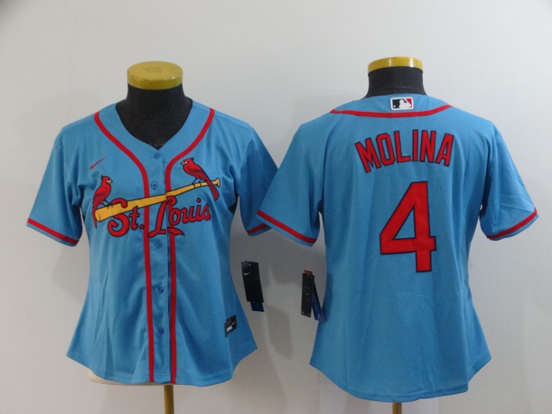 St. Louis Cardinals MOLINA #4 Blue Women MLB Jersey