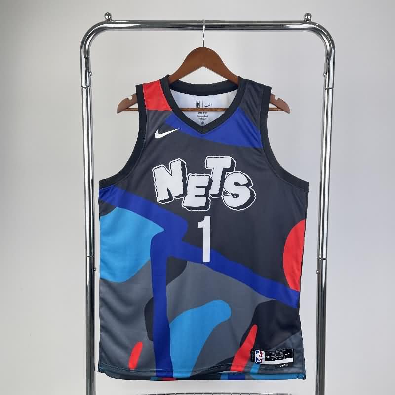 Brooklyn Nets 23/24 Black Grey City Basketball Jersey (Hot Press)