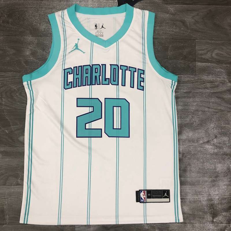 Charlotte Hornets 20/21 White AJ Basketball Jersey (Hot Press)