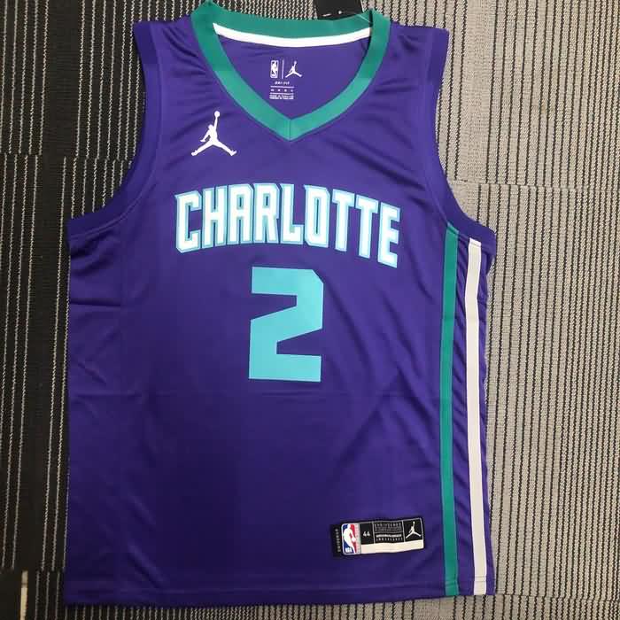 Charlotte Hornets Purple AJ Basketball Jersey (Hot Press)