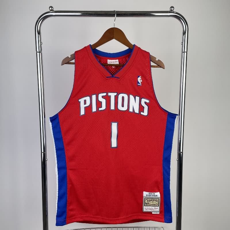 Detroit Pistons 2008/09 Red Classics Basketball Jersey (Hot Press)