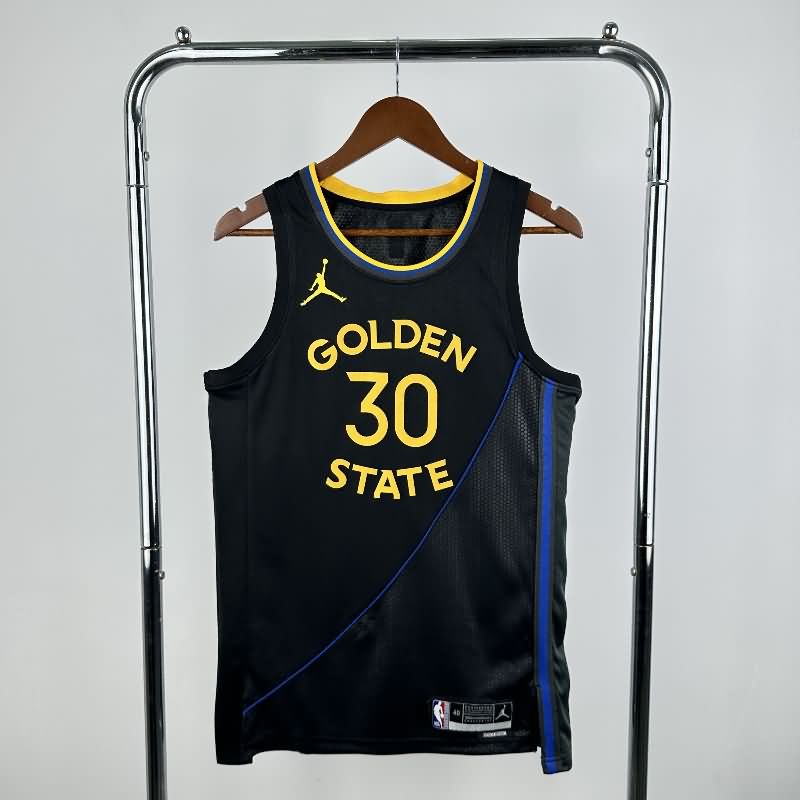 Golden State Warriors 24/25 Black AJ Basketball Jersey (Hot Press)