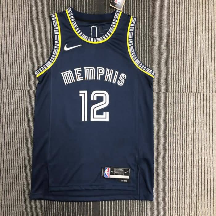 Memphis Grizzlies 21/22 Dark Blue City Basketball Jersey (Hot Press)