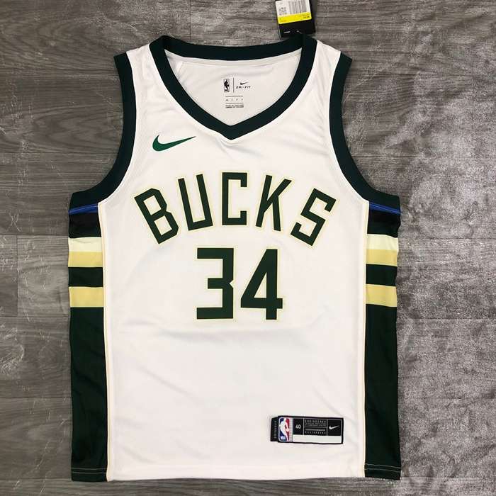 Milwaukee Bucks 20/21 White Basketball Jersey (Hot Press)