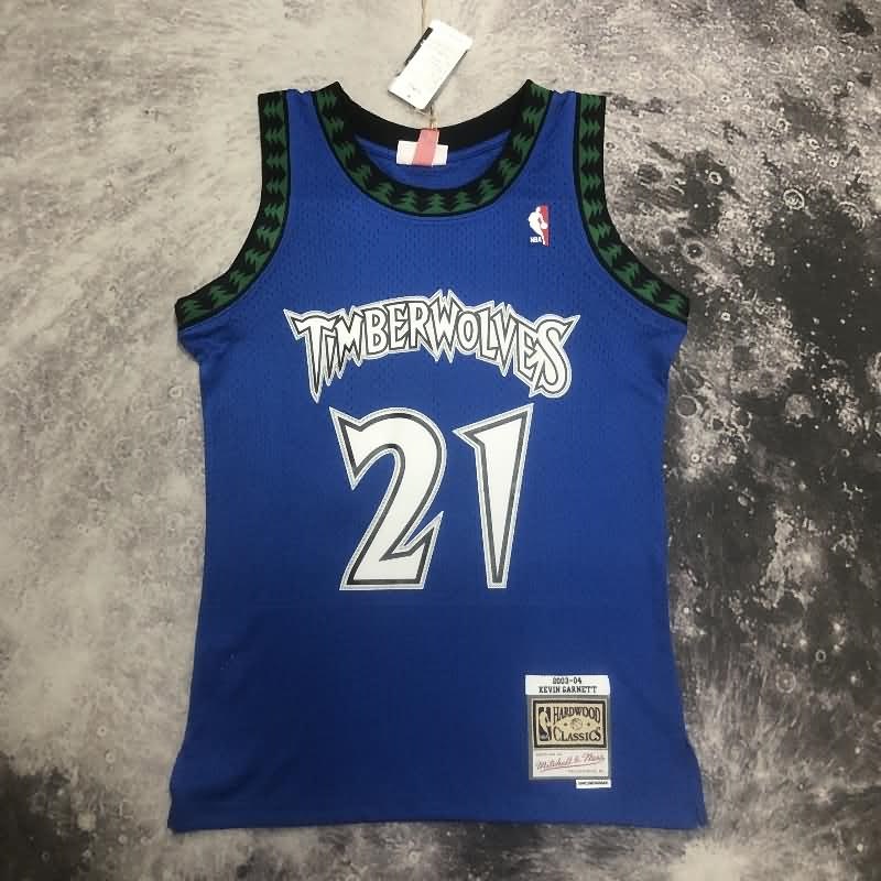 Minnesota Timberwolves 2003/04 Blue Classics Basketball Jersey (Hot Press)
