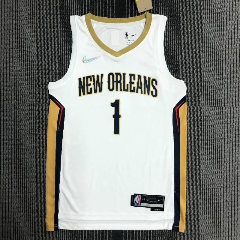 New Orleans Pelicans 21/22 White Basketball Jersey (Hot Press)