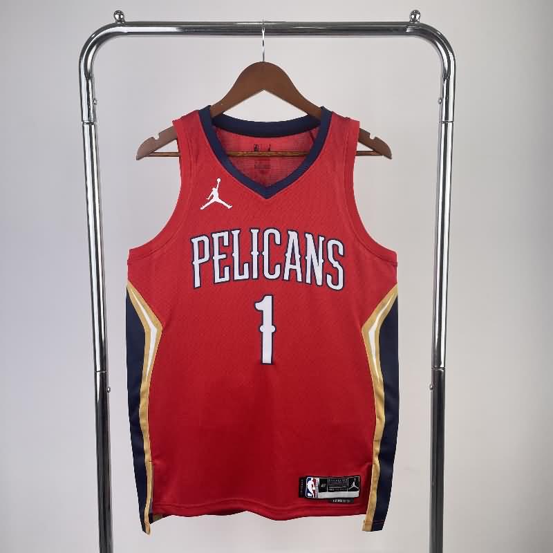New Orleans Pelicans 22/23 Red AJ Basketball Jersey (Hot Press)