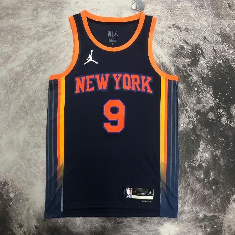 New York Knicks 22/23 Black AJ Basketball Jersey (Hot Press)
