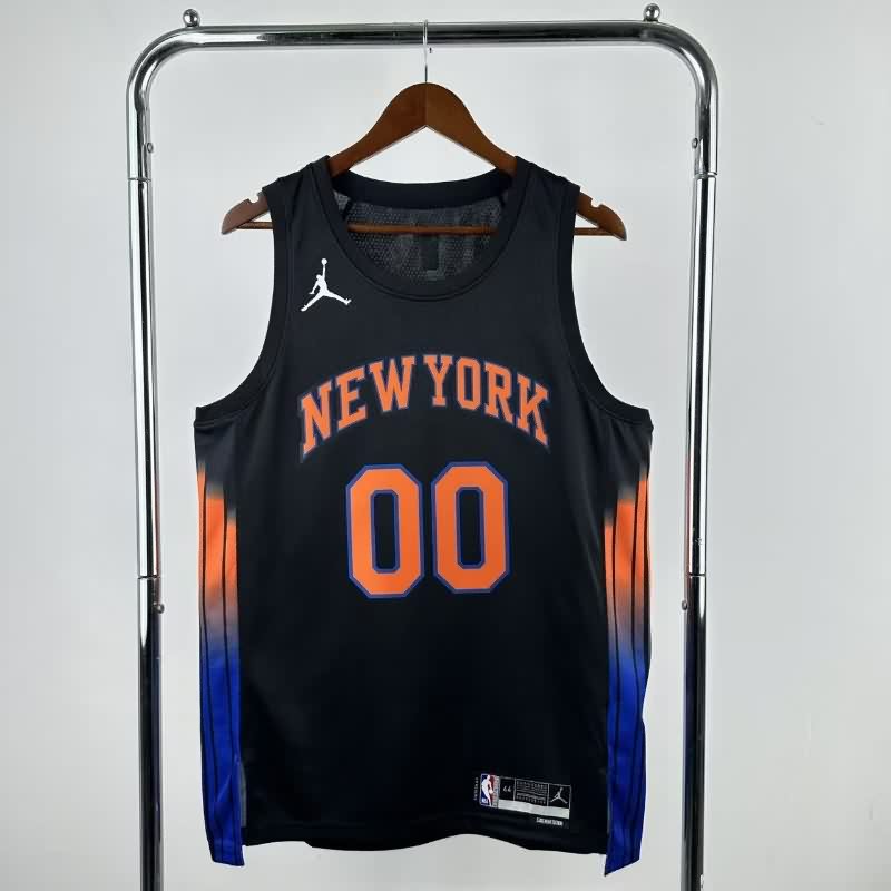 New York Knicks 25/26 Black AJ Basketball Jersey (Hot Press) New York Knicks 25/26 Black AJ Basketball Jersey (Hot Press)