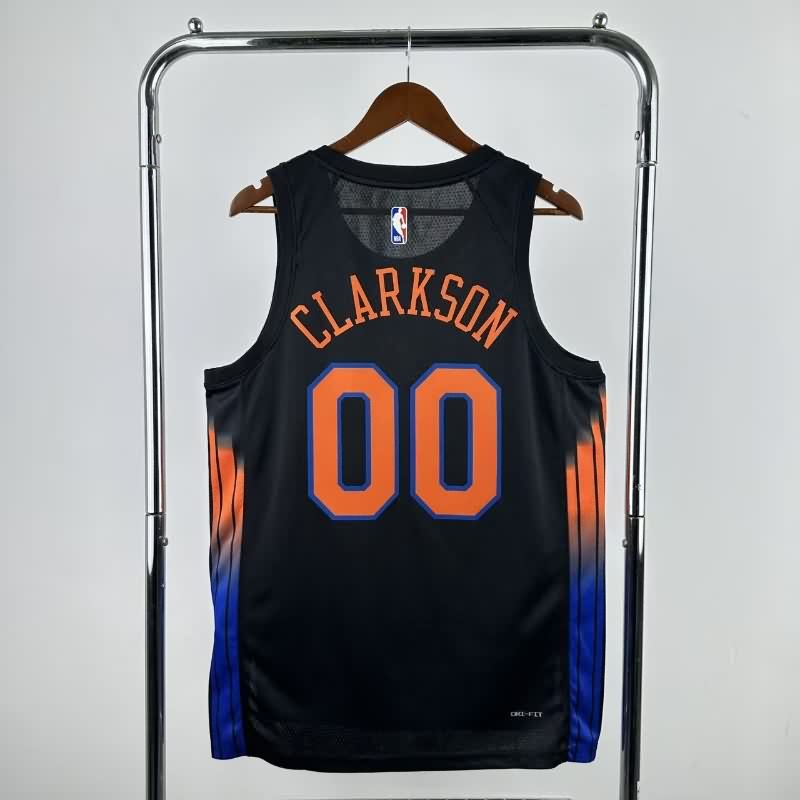 New York Knicks 25/26 Black AJ Basketball Jersey (Hot Press)