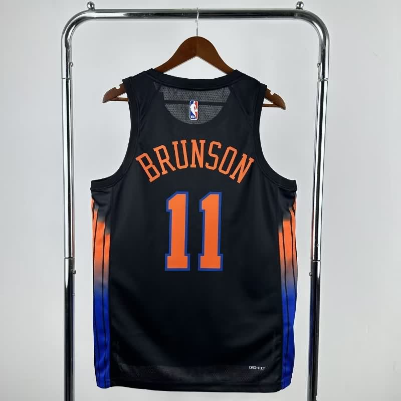 New York Knicks 25/26 Black AJ Basketball Jersey (Hot Press)