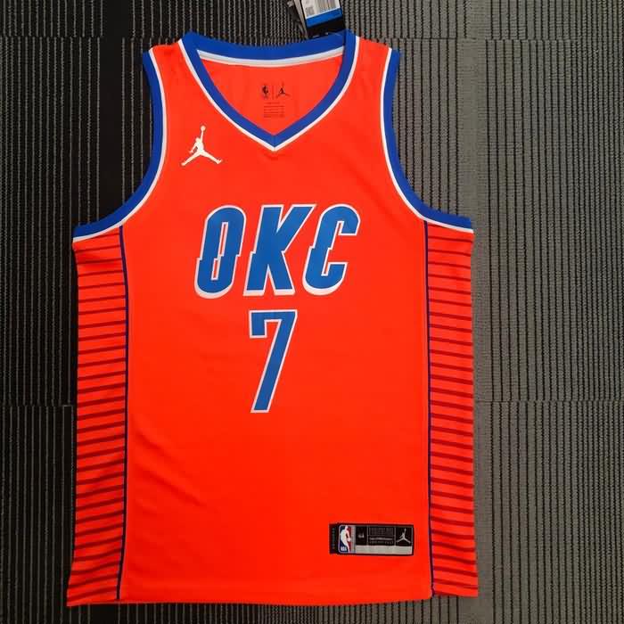 Oklahoma City Thunder 20/21 Orange Basketball Jersey (Hot Press)