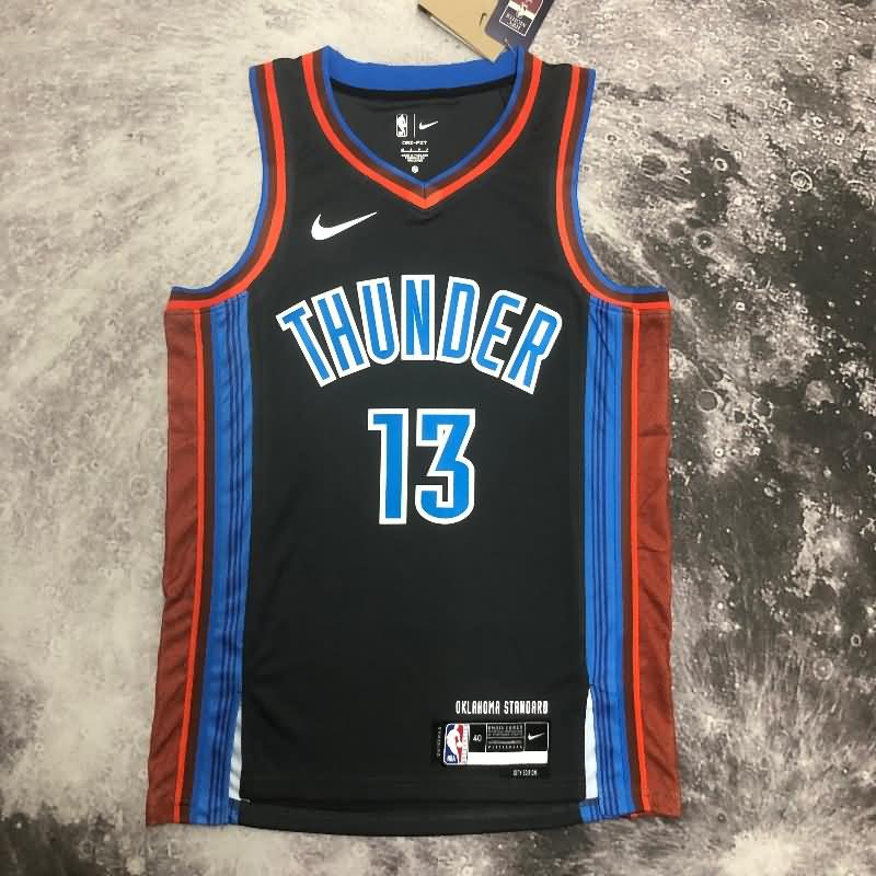 Oklahoma City Thunder 22/23 Black City Basketball Jersey (Hot Press)