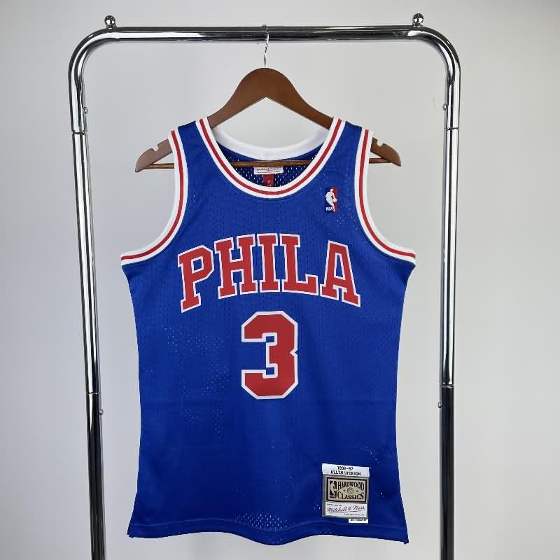 Philadelphia 76ers 1996/97 Blue Classics Basketball Jersey (Hot Press)