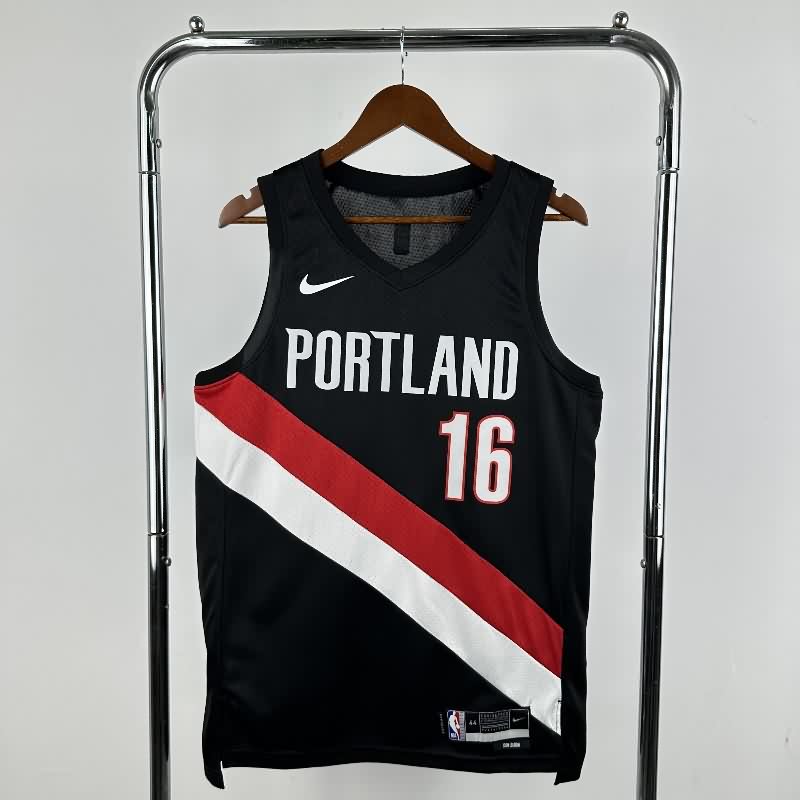 Portland Trail Blazers 25/26 Black Basketball Jersey (Hot Press)