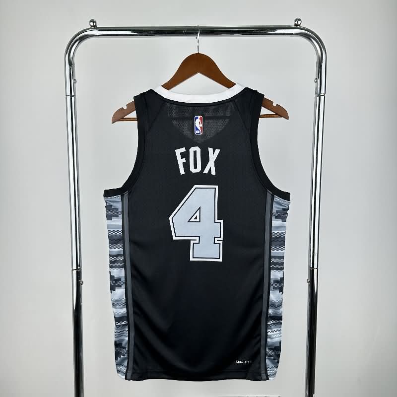 San Antonio Spurs 22/23 Black AJ Basketball Jersey (Hot Press)