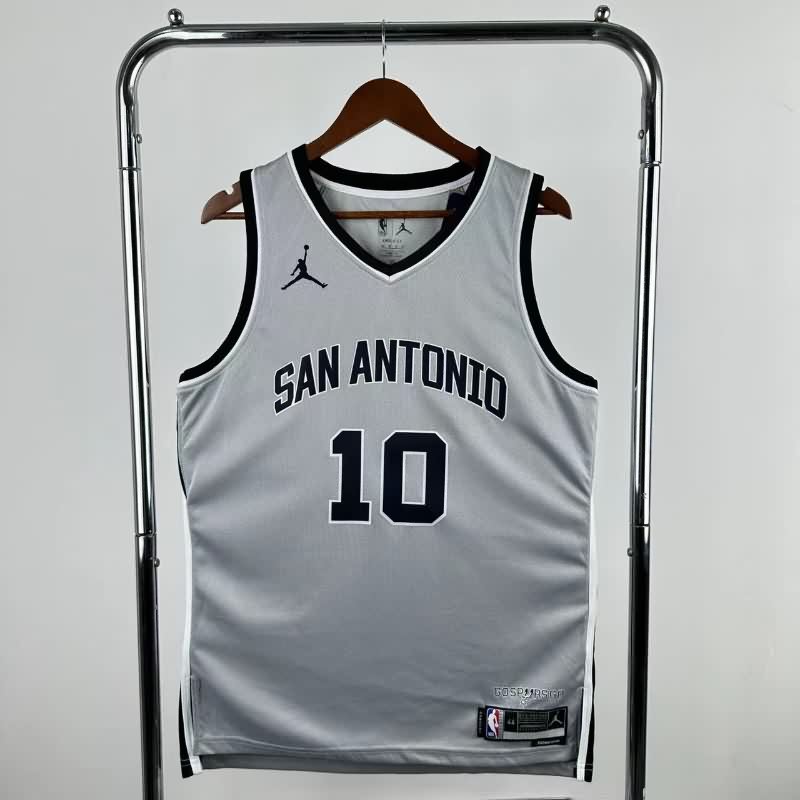 San Antonio Spurs 25/26 Grey AJ Basketball Jersey (Hot Press) San Antonio Spurs 25/26 Grey AJ Basketball Jersey (Hot Press)
