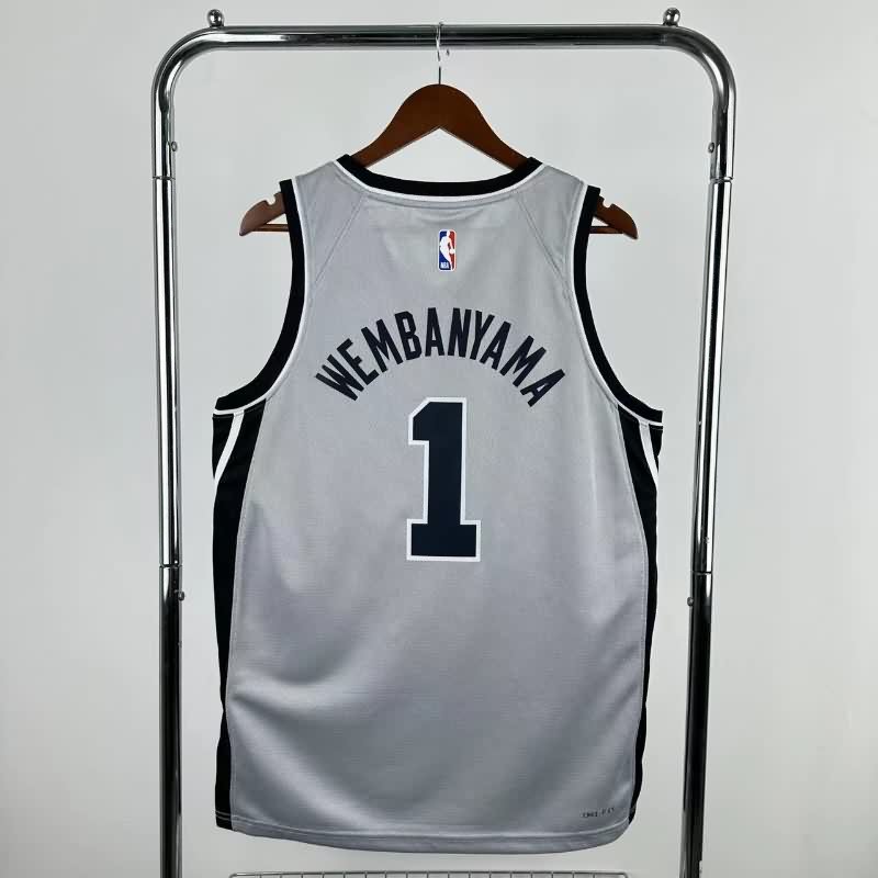 San Antonio Spurs 25/26 Grey AJ Basketball Jersey (Hot Press)