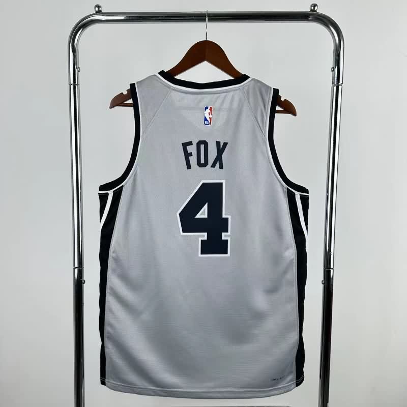 San Antonio Spurs 25/26 Grey AJ Basketball Jersey (Hot Press)