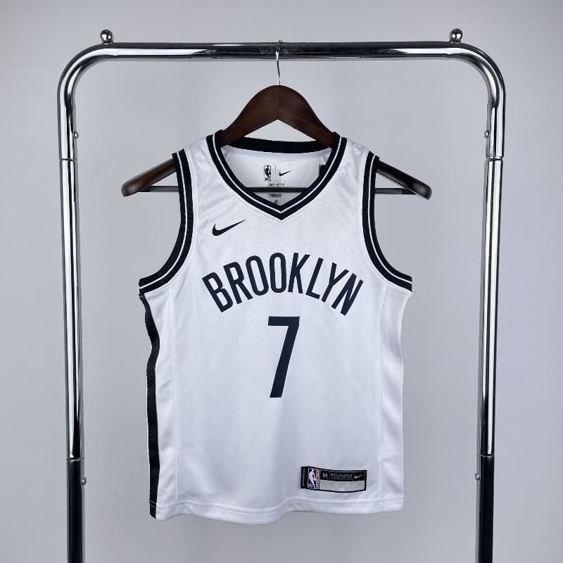 Brooklyn Nets 22/23 White Youth NBA Jersey (Hot Press)