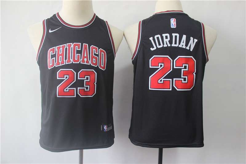 Chicago Bulls #23 JORDAN Black Youth Basketball Jersey (Stitched)