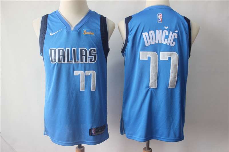 Dallas Mavericks #77 DONCIC Blue Youth Basketball Jersey (Stitched)