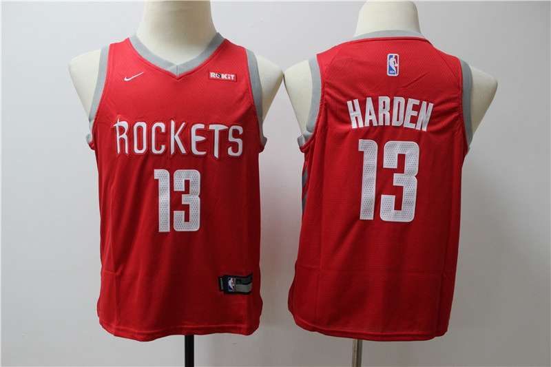 Houston Rockets #13 HARDEN Red Youth Basketball Jersey (Stitched)