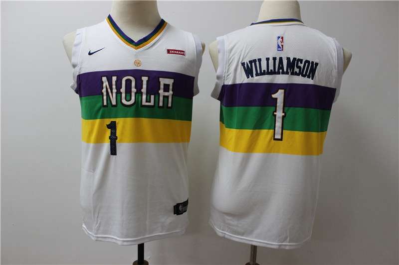 New Orleans Pelicans #1 WILLIAMSON White City Youth Basketball Jersey (Stitched)