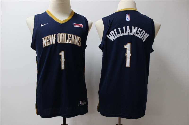 New Orleans Pelicans #1 WILLIAMSON Dark Blue Youth Basketball Jersey (Stitched)