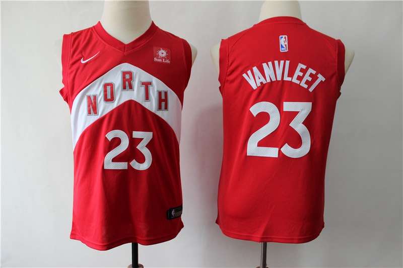 Toronto Raptors #23 WANVLEET Red City Youth Basketball Jersey (Stitched)