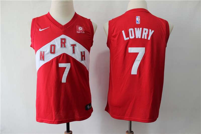 Toronto Raptors #7 LOWRY Red City Youth Basketball Jersey (Stitched)